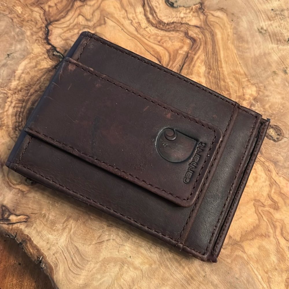 Carhartt - Men's Oil Tan Leather Front Pocket Leather Wallet